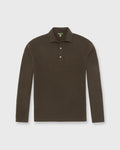 Sid Mashburn Long-Sleeved Rally Polo Sweater Chocolate Cotton