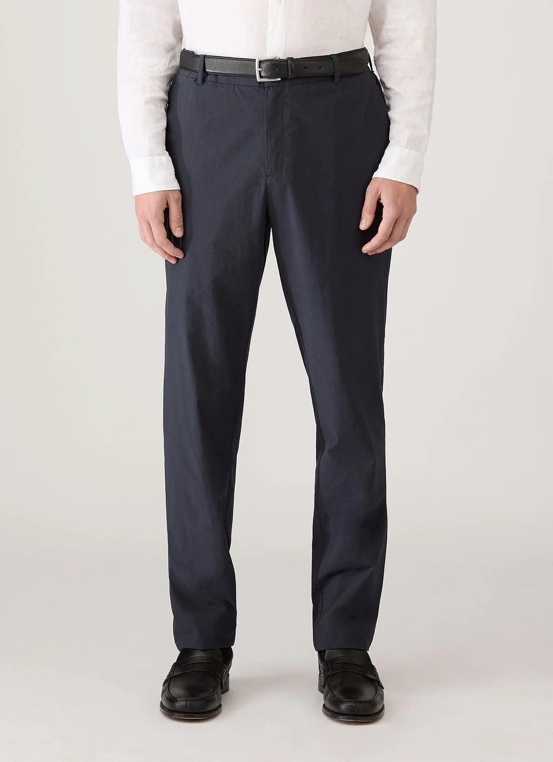 Sunspel Lightweight Cotton Poplin Trouser - Navy