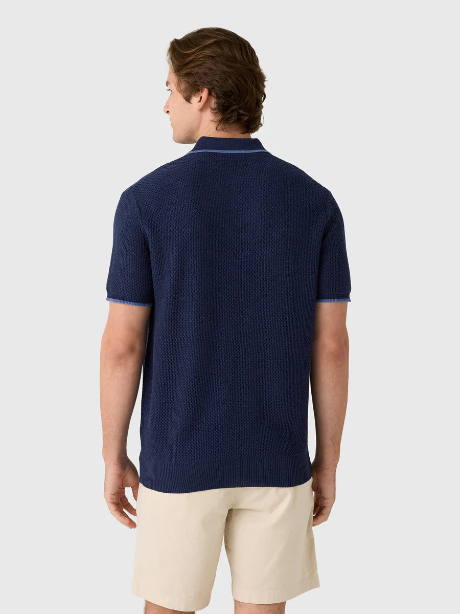 Greyson Seneca Sweater Polo Navy