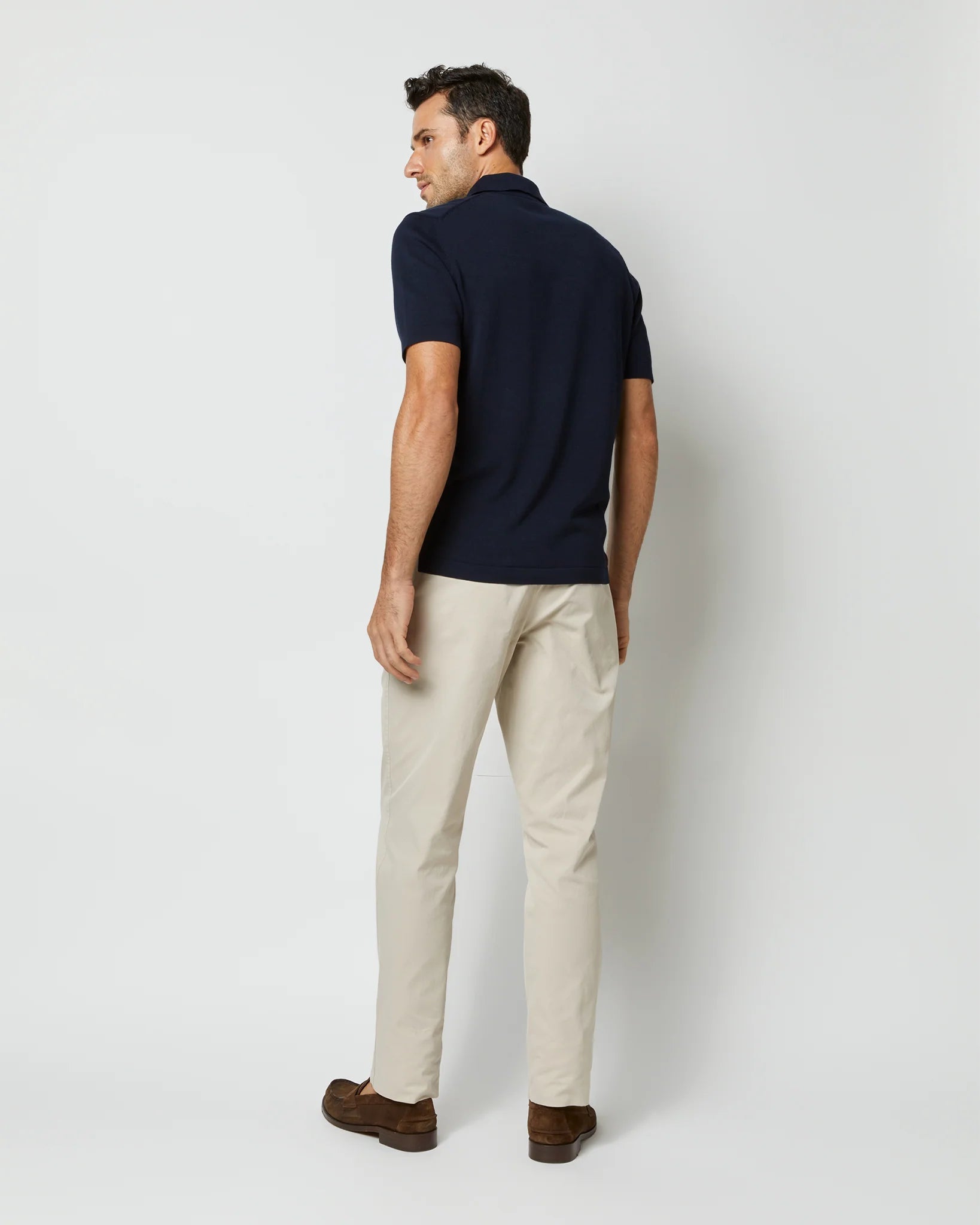 SID MASHBURN Rally Polo Sweater Navy Cotton