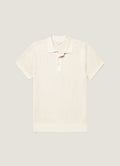 Sunspel Contrast Rib Polo Shirt - Ecru
