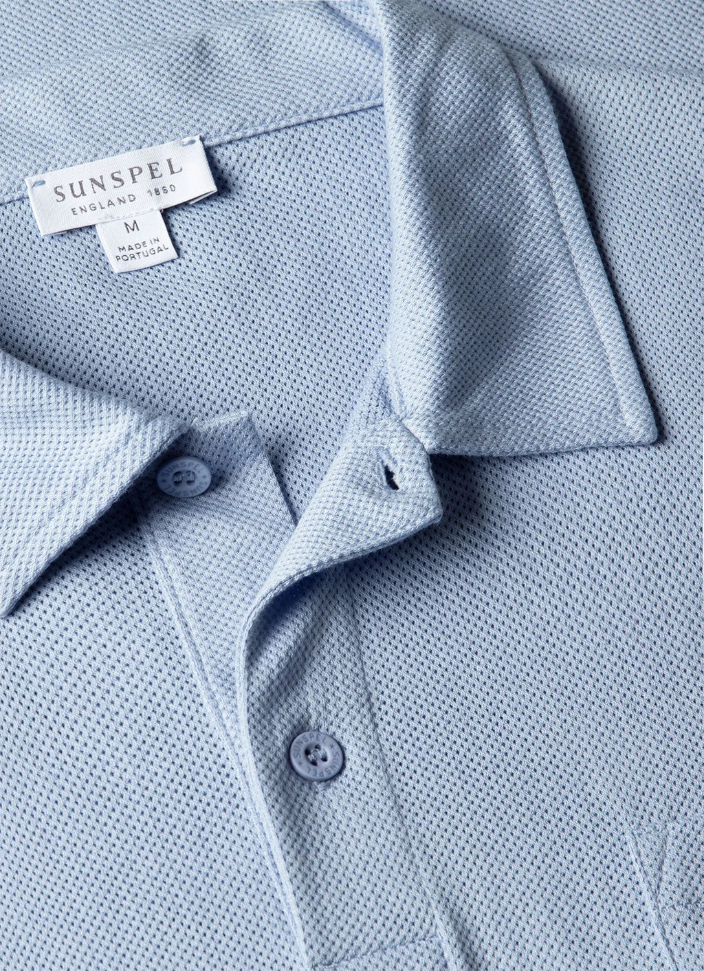 Sunspel SS Riviera Polo Shirt - Sky