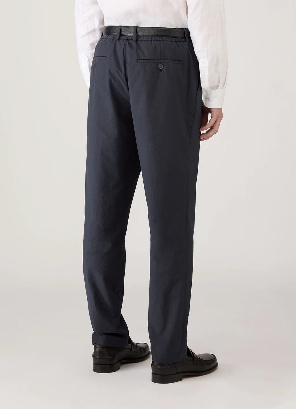 Sunspel Lightweight Cotton Poplin Trouser - Navy