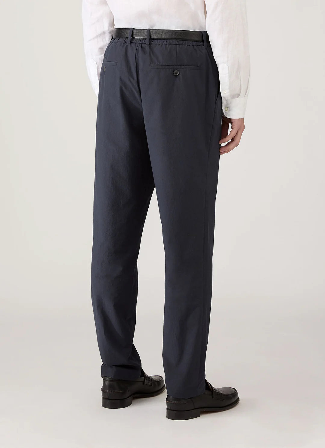 Sunspel Lightweight Cotton Poplin Trouser - Navy