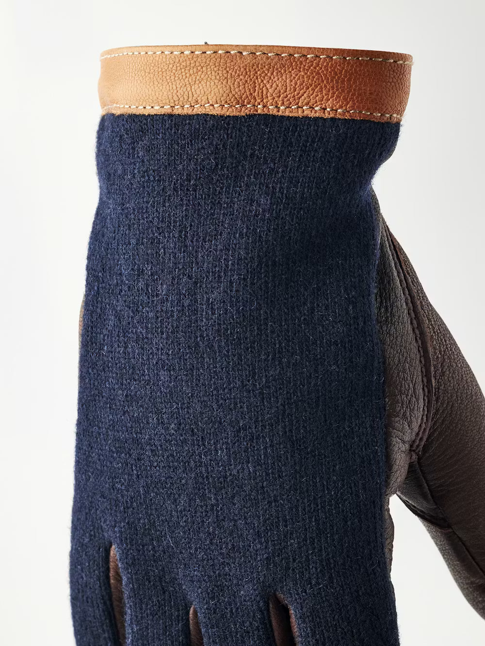 Hestra Gloves Deerskin Wool Tricot Navy/Chocolate