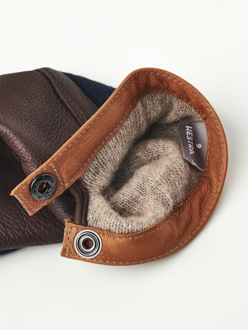 Hestra Gloves Deerskin Wool Tricot Navy/Chocolate