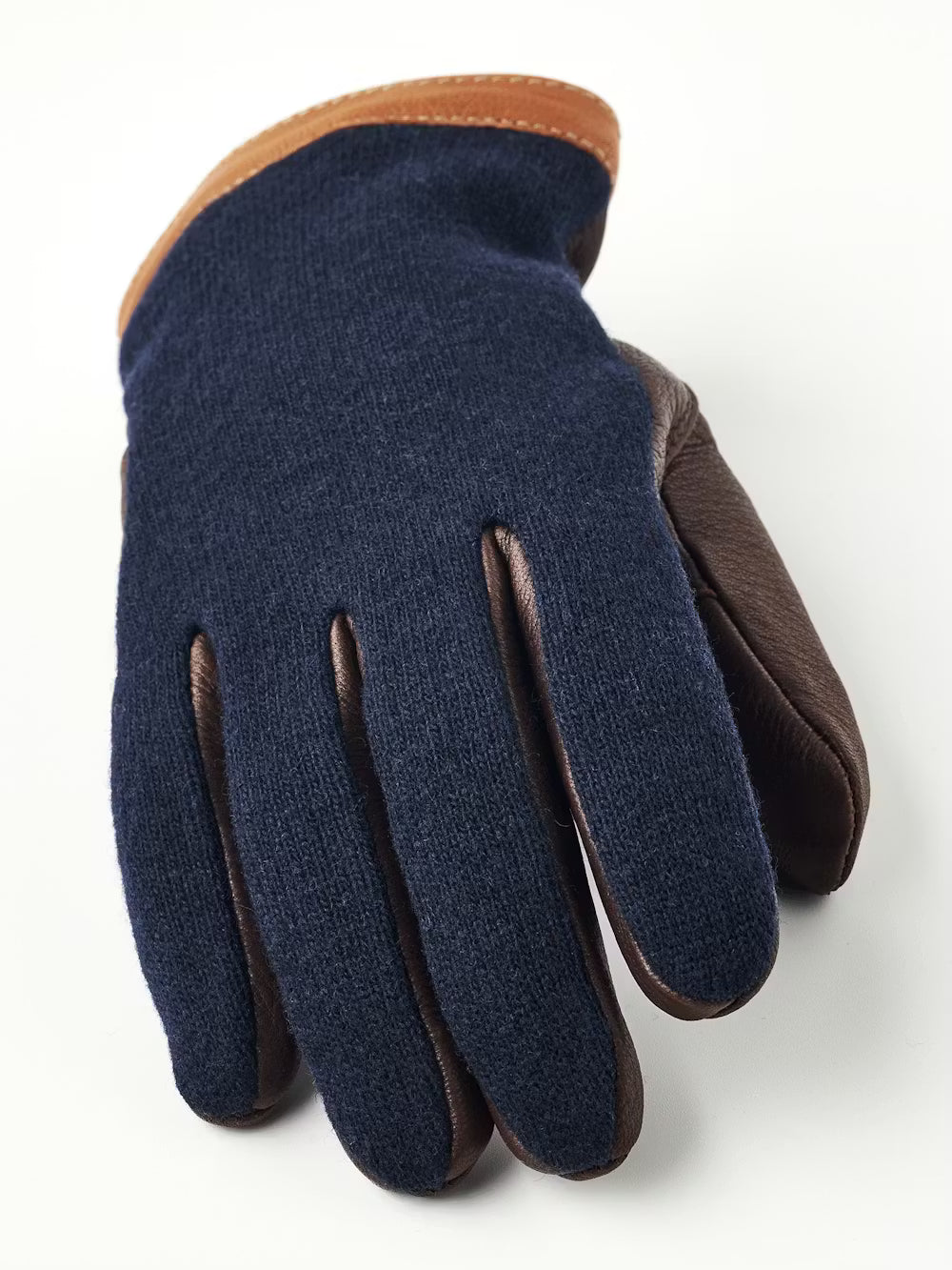 Hestra Gloves Deerskin Wool Tricot Navy/Chocolate