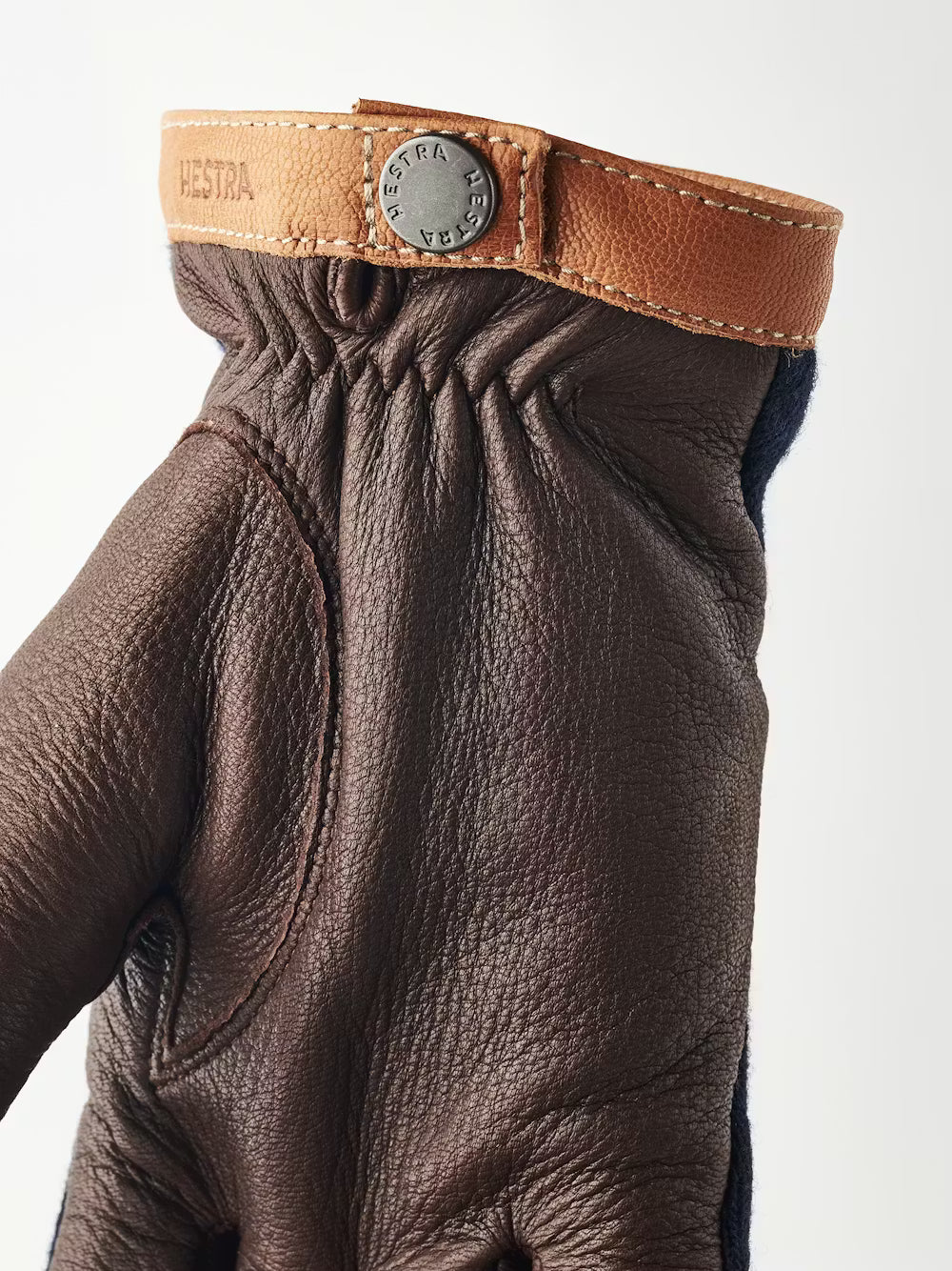 Hestra Gloves Deerskin Wool Tricot Navy/Chocolate