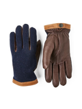 Hestra Gloves Deerskin Wool Tricot Navy/Chocolate