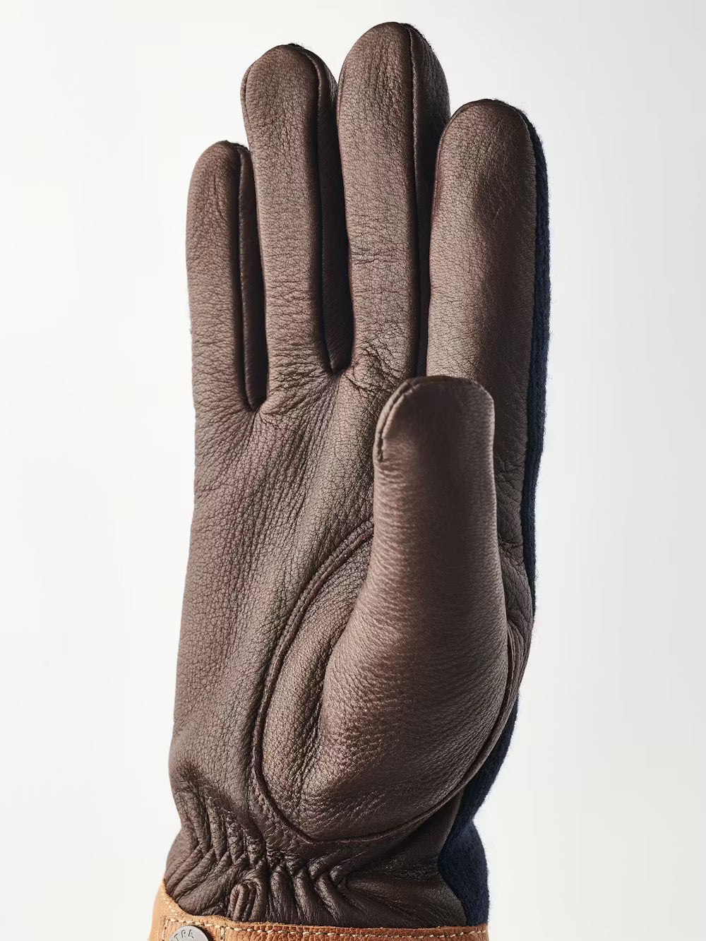 Hestra Gloves Deerskin Wool Tricot Navy/Chocolate