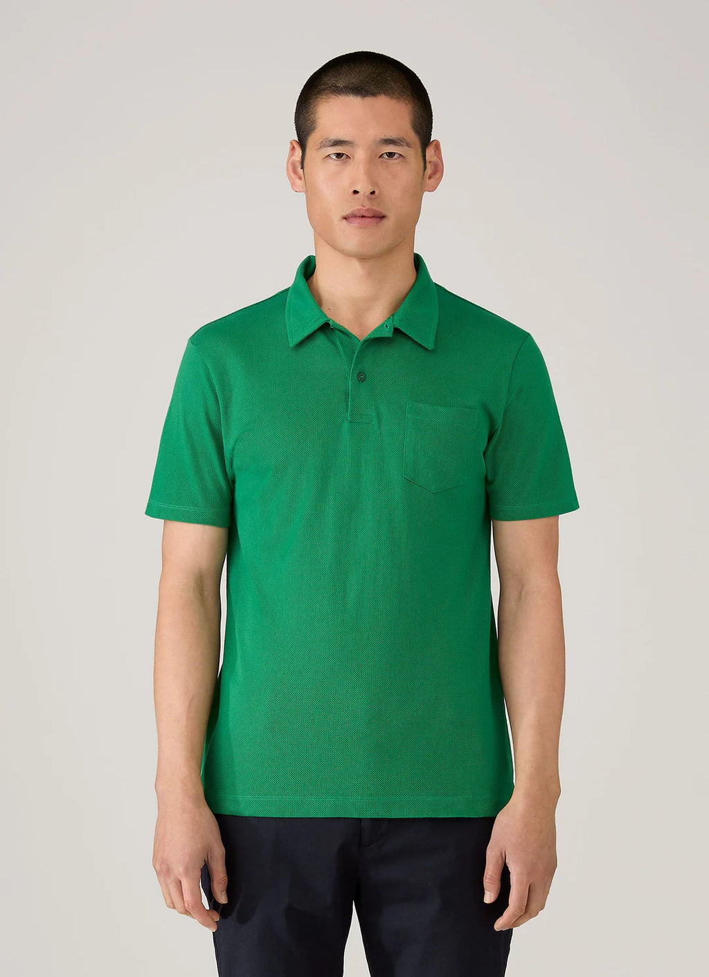 Sunspel SS Riviera Polo Shirt - Bright Green