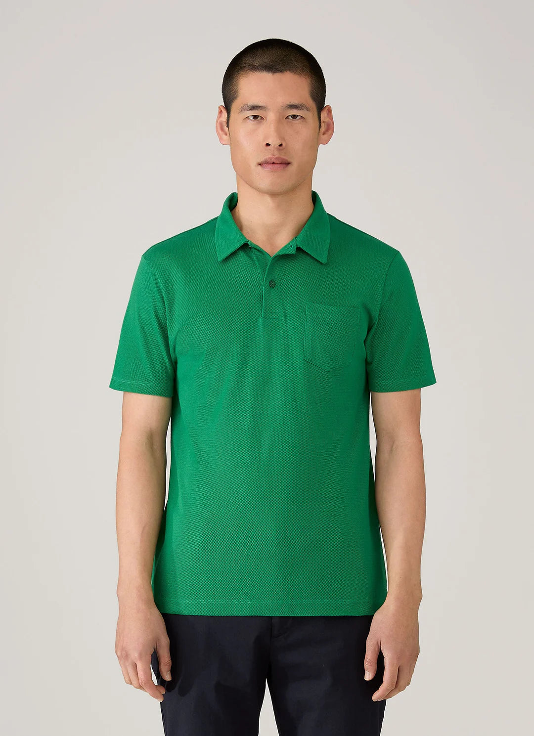 Sunspel SS Riviera Polo Shirt - Bright Green