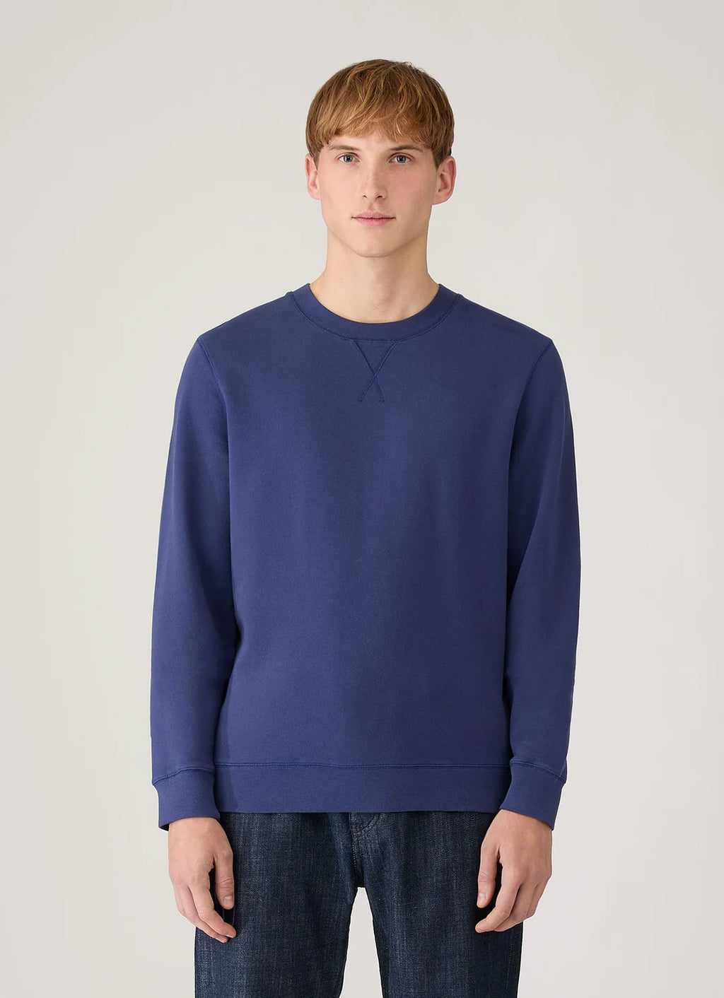Sunspel Loopback Sweatshirt - Ink Blue