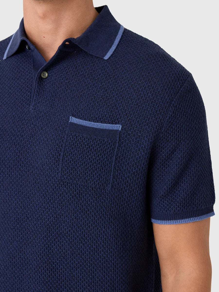 Greyson Seneca Sweater Polo Navy