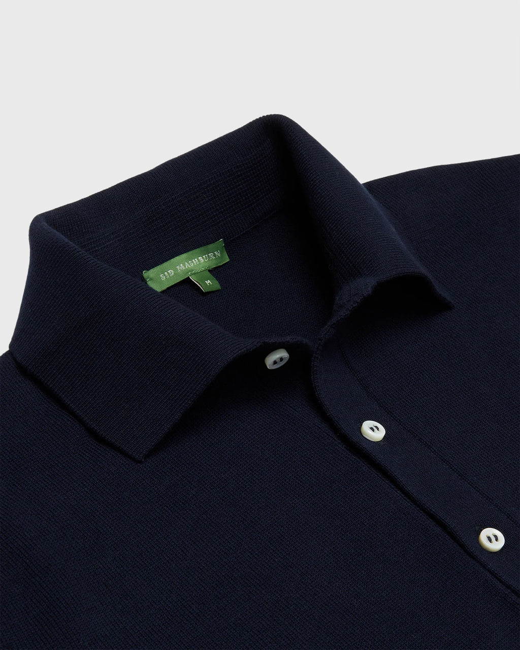 Sid Mashburn Long-Sleeved Rally Polo Sweater Navy Cotton