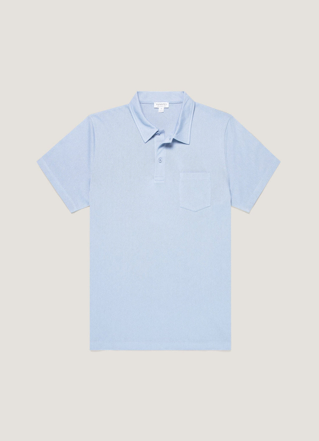 Sunspel SS Riviera Polo Shirt - Sky