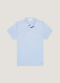 Sunspel SS Riviera Polo Shirt - Sky