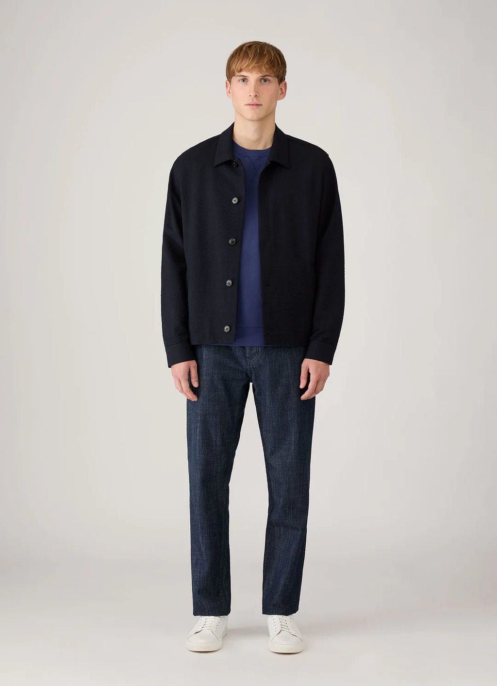Sunspel Loopback Sweatshirt - Ink Blue