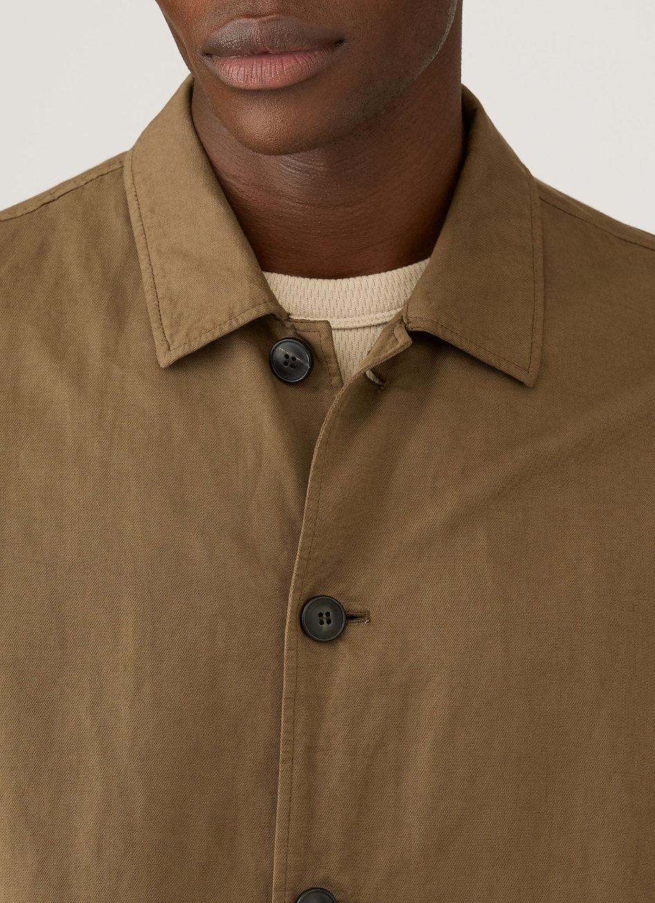Sunspel Cotton Linen Jacket - Dark Cedar