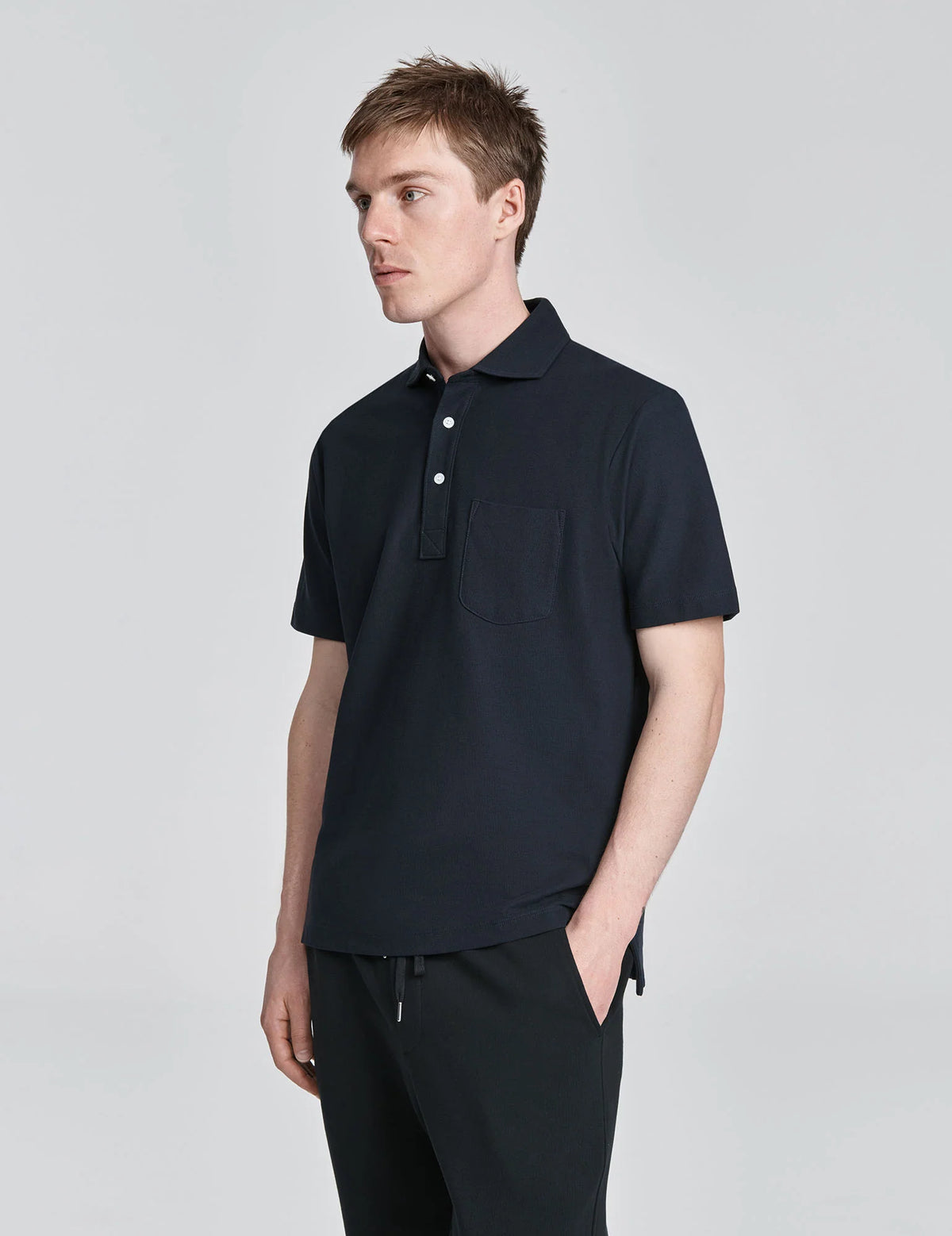 Håndværk Pima Pique Polo Dark Navy