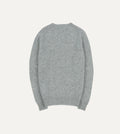Drake's Silver Grey Brushed Shetland Crew Neck Jumper