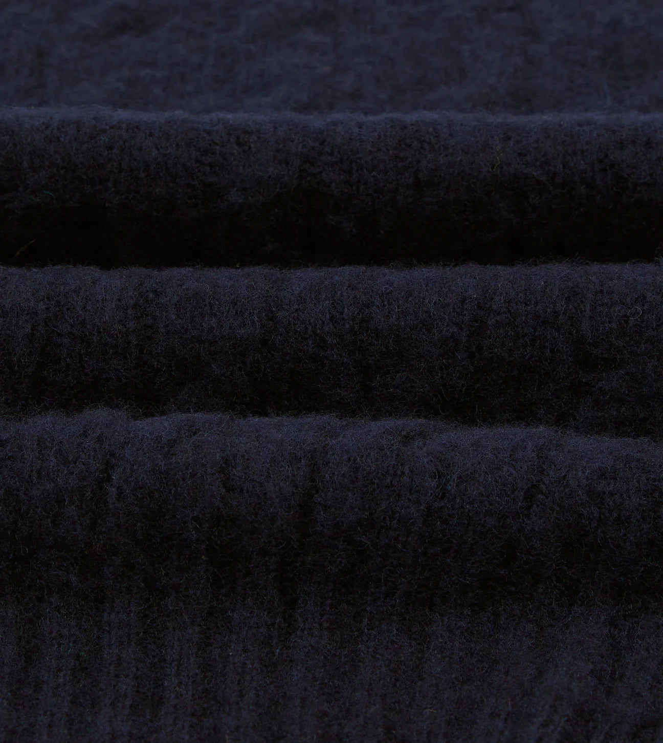 Drake’s Navy Brushed Cable Knit Shetland Crew Neck Jumper