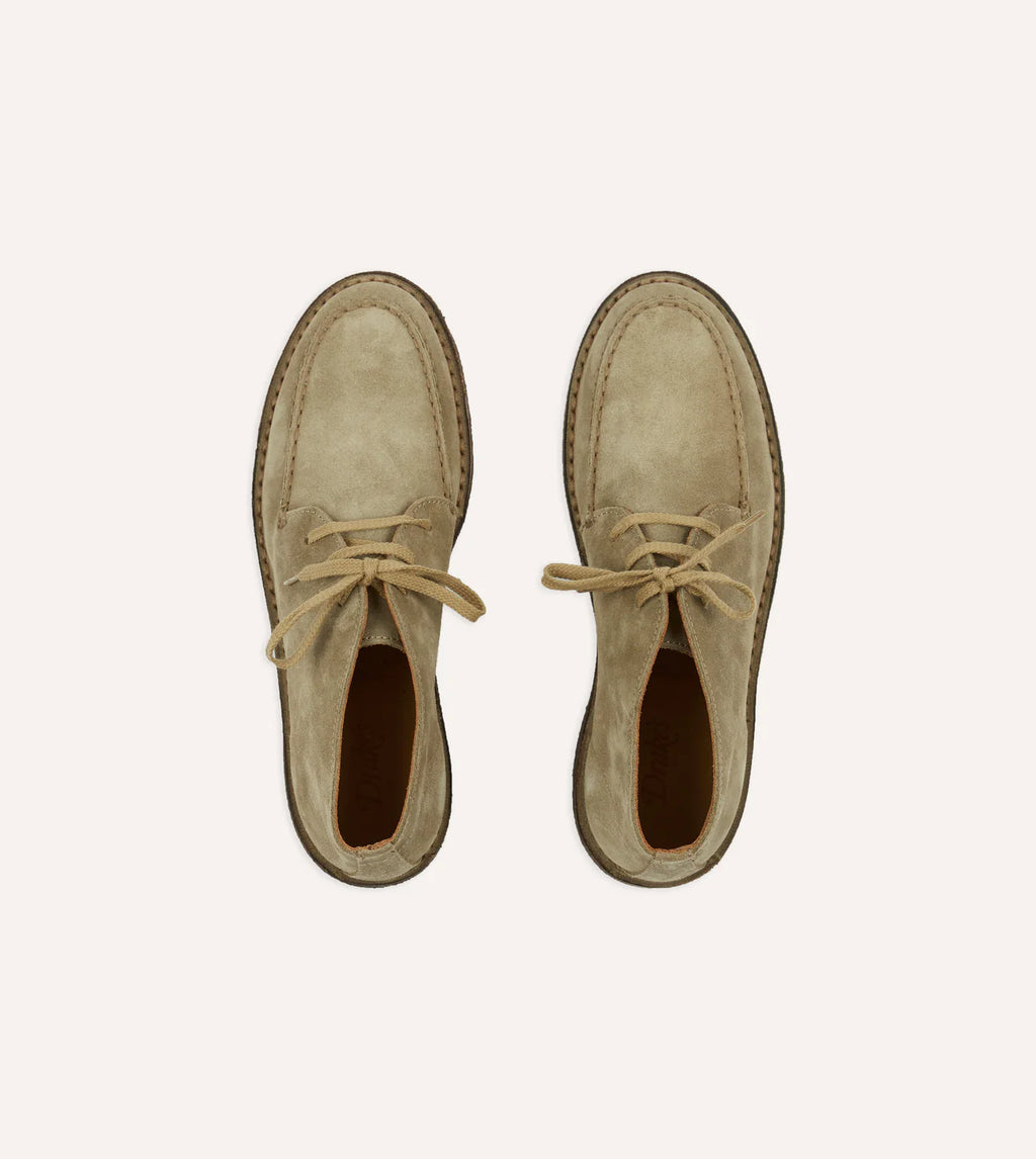 Drakes Crosby Moc-Toe Chukka Boot Sand Suede