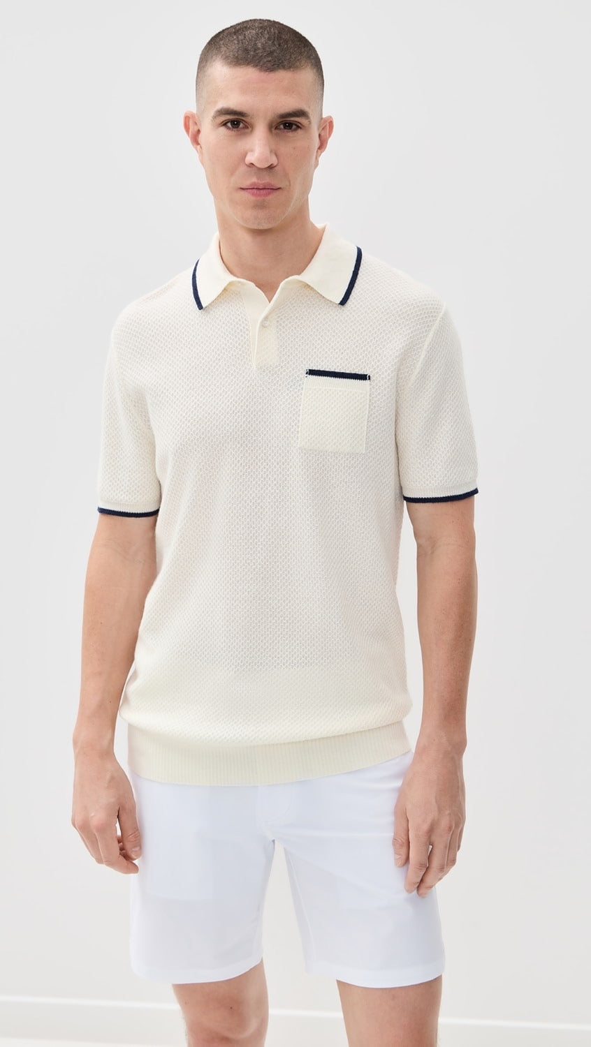 Greyson Seneca Sweater Polo Dune