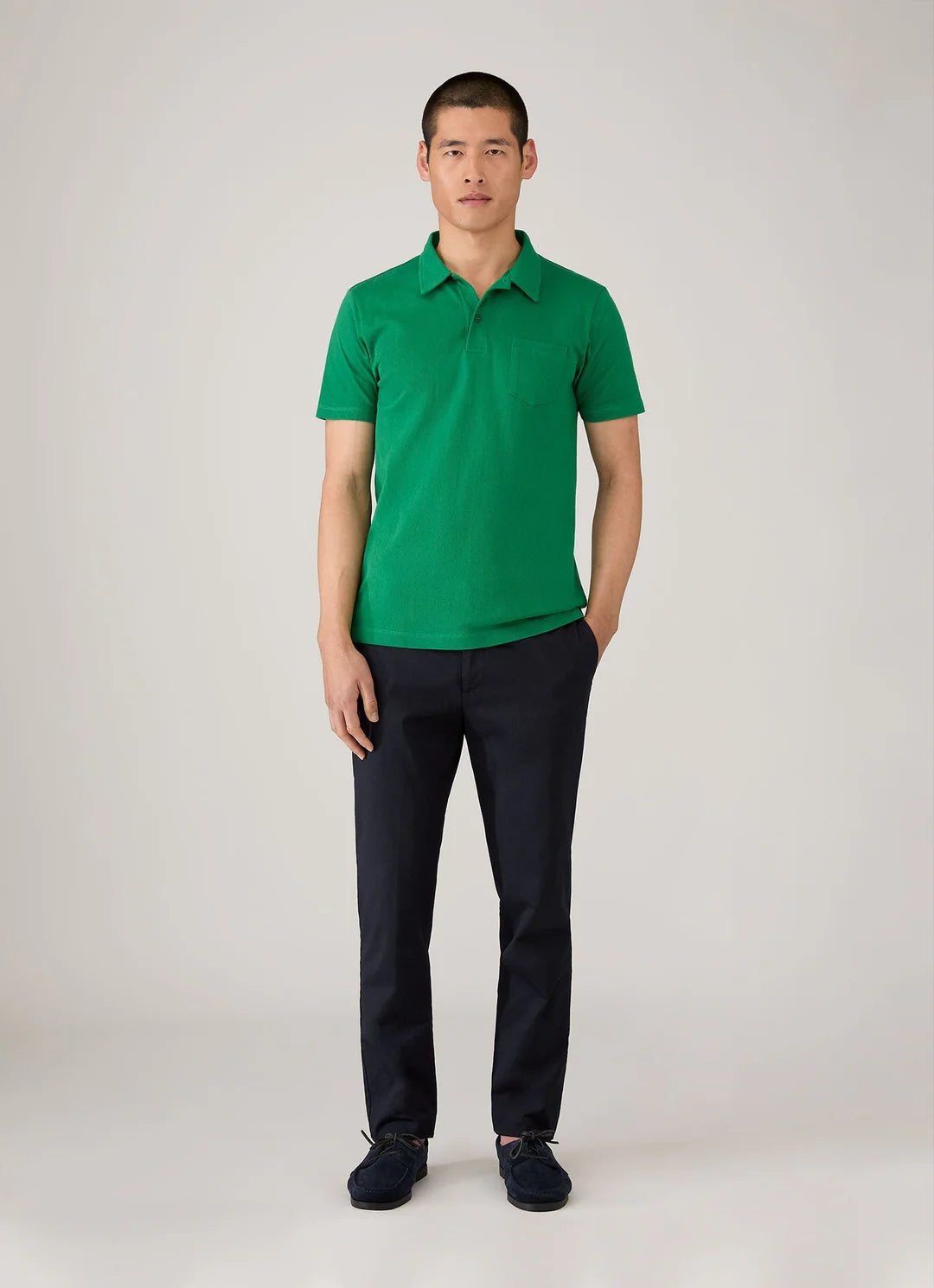 Sunspel SS Riviera Polo Shirt - Bright Green