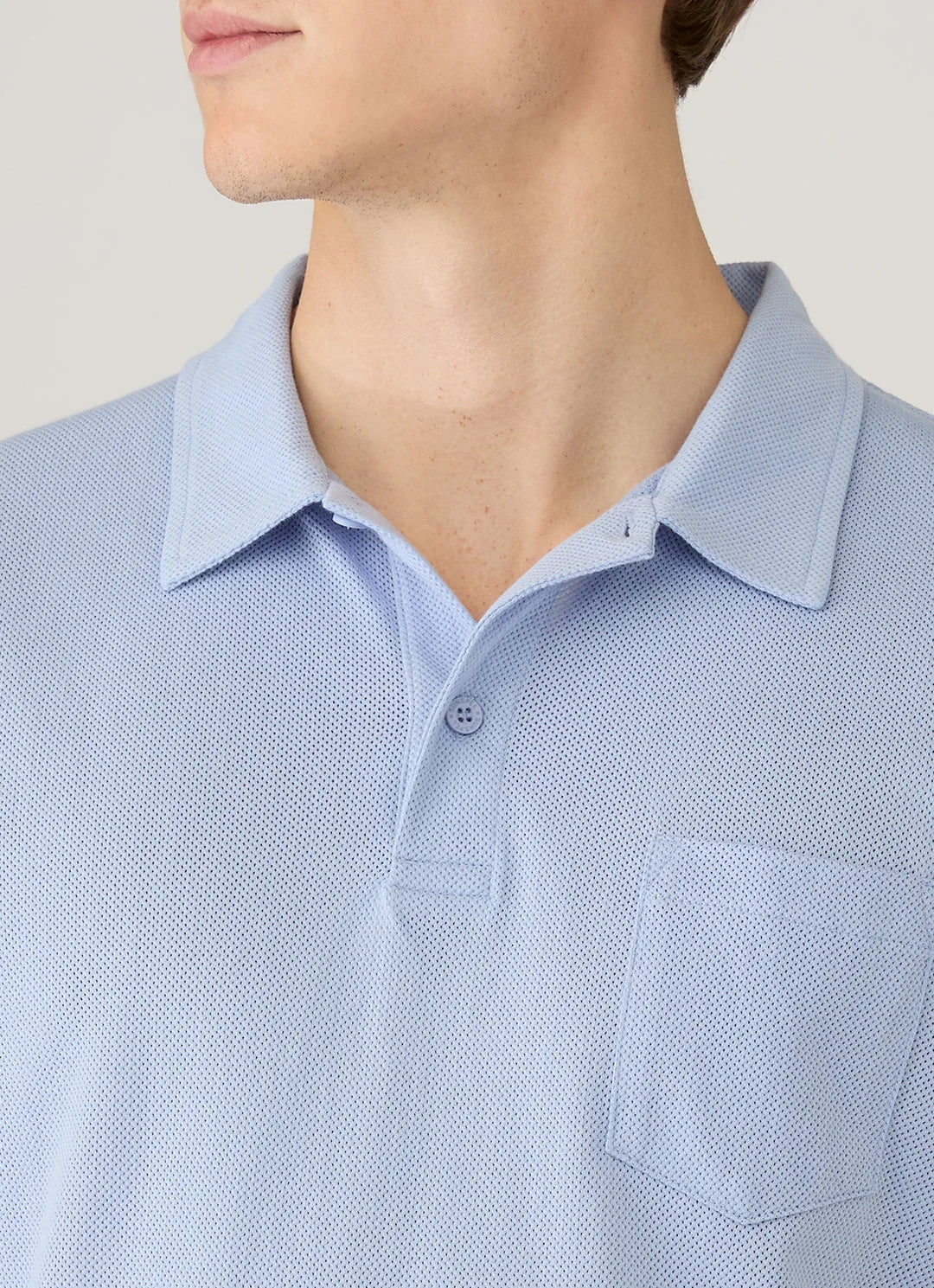 Sunspel SS Riviera Polo Shirt - Sky