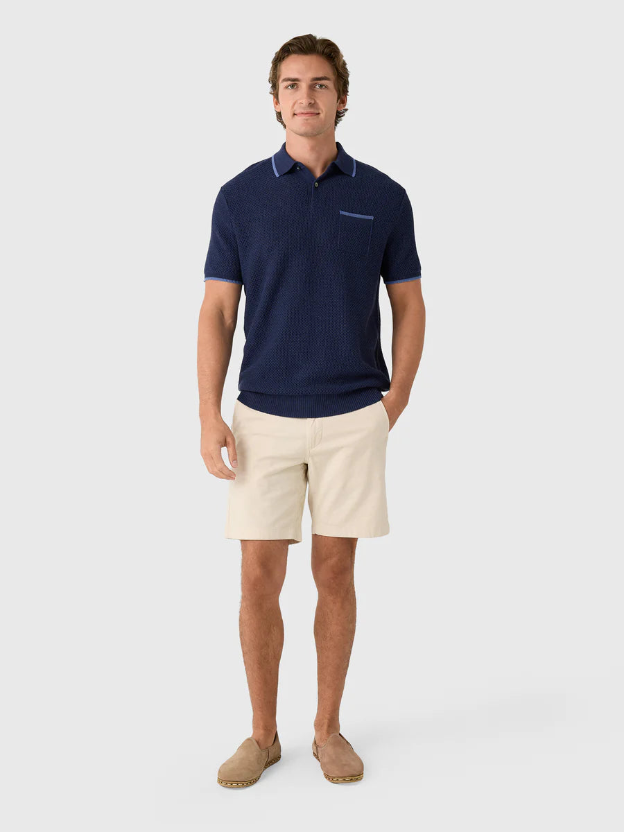 Greyson Seneca Sweater Polo Navy