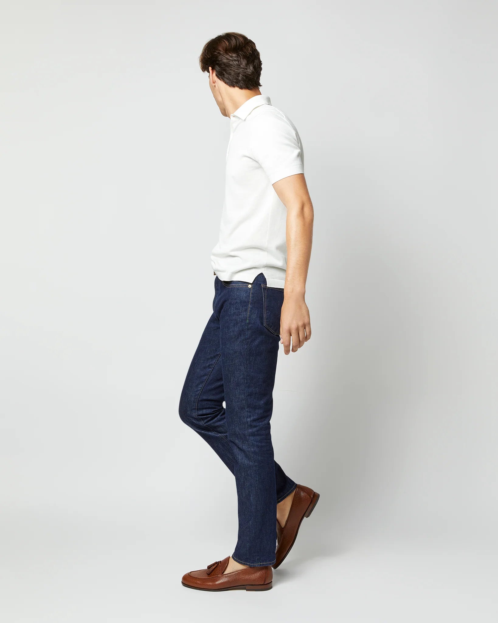 SID MASHBURN Rally Polo Sweater Chalk Cotton