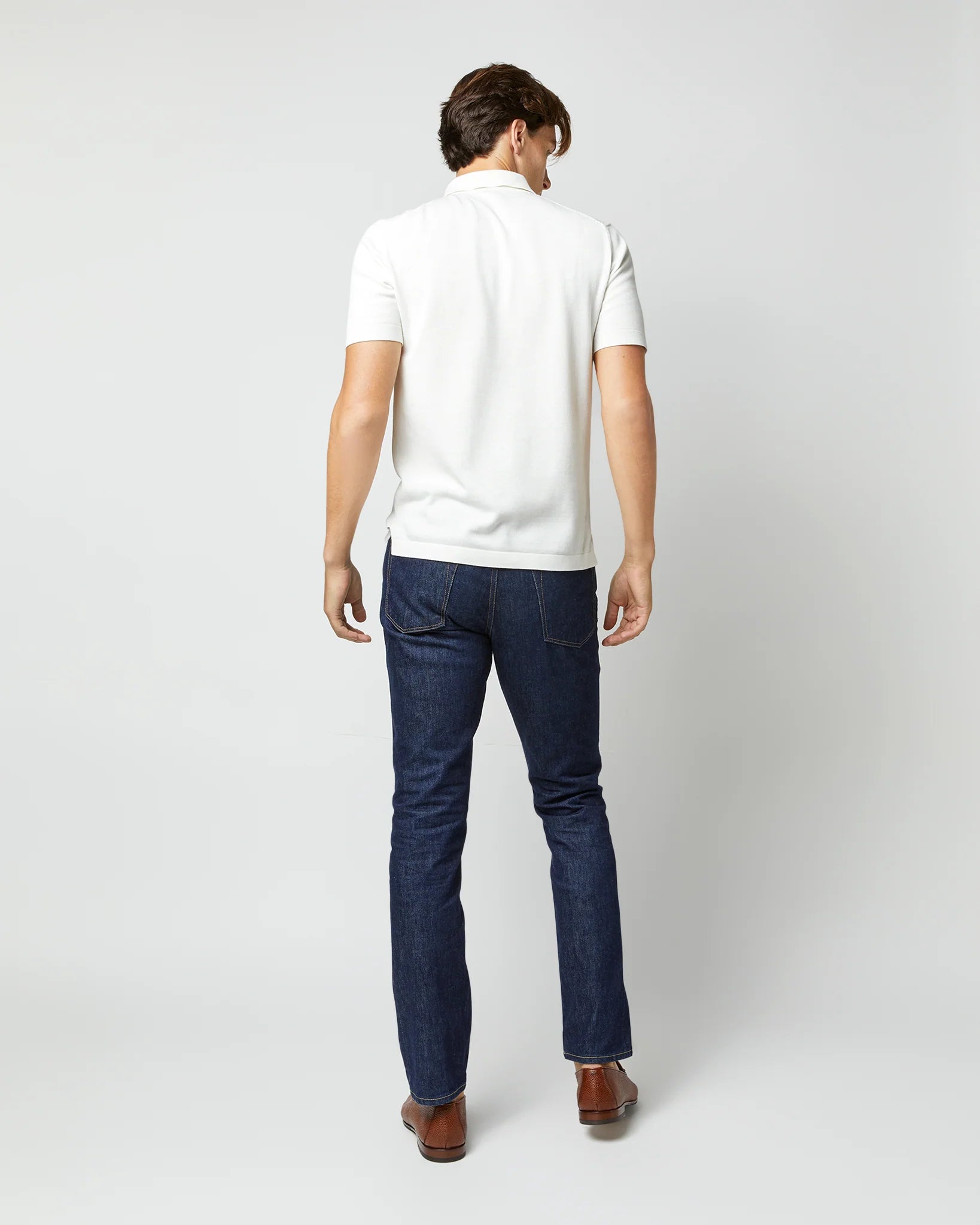 SID MASHBURN Rally Polo Sweater Chalk Cotton