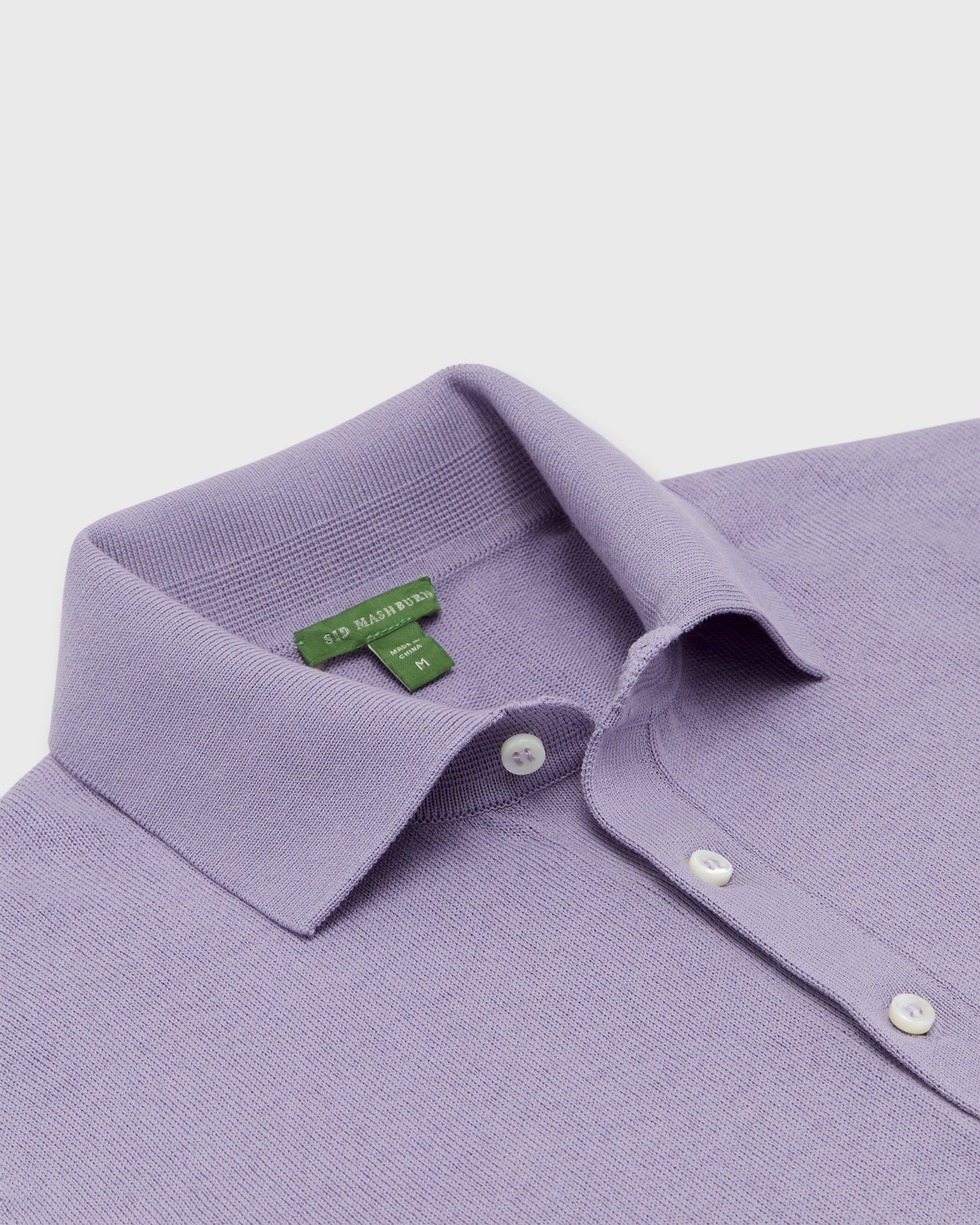 SID MASHBURN Rally Polo Sweater Lilac Ice Cotton