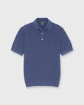 SID MASHBURN Textured Hyannis Polo Sweater Worn Denim Cotton/Linen
