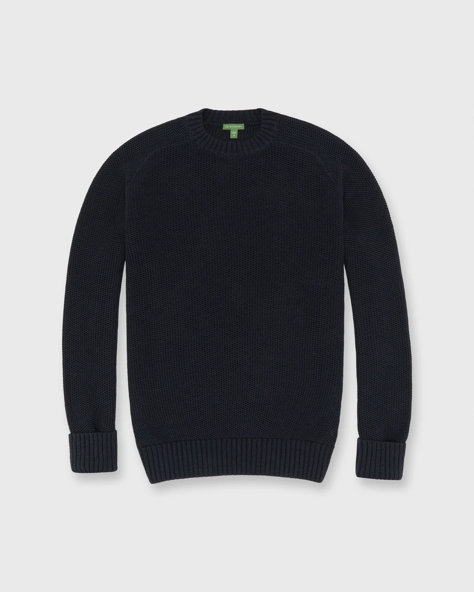 SID MASHBURN Beach Crewneck Sweater Navy Cotton/Linen