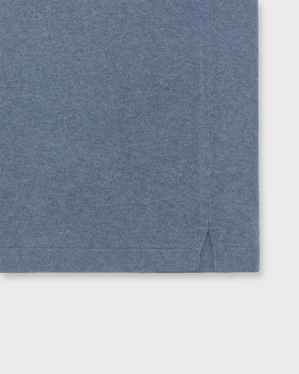 Sid Mashburn Long-Sleeved Rally Polo Sweater Heather Blue Cotton/Cashmere