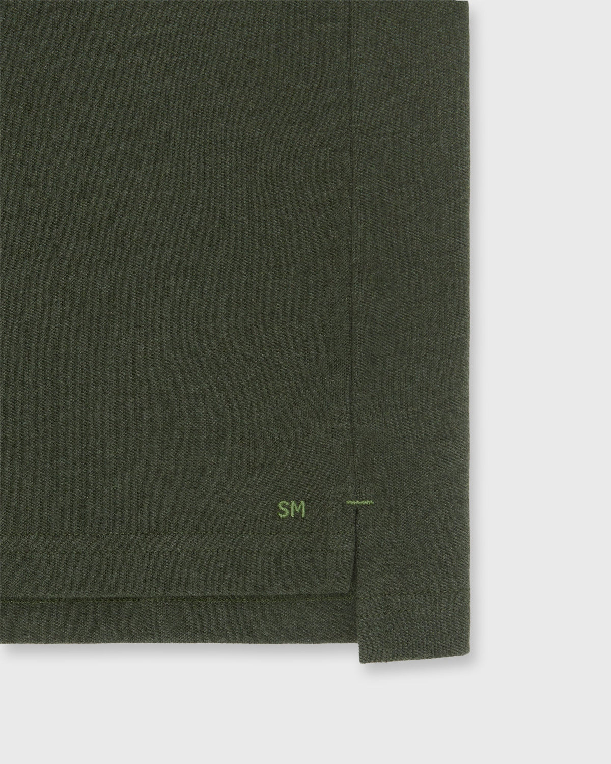 Sid Mashburn Long-Sleeved Polo Heather Olive Pima Pique