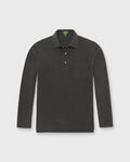 Sid Mashburn Long-Sleeved Polo Heather Charcoal Pima Pique