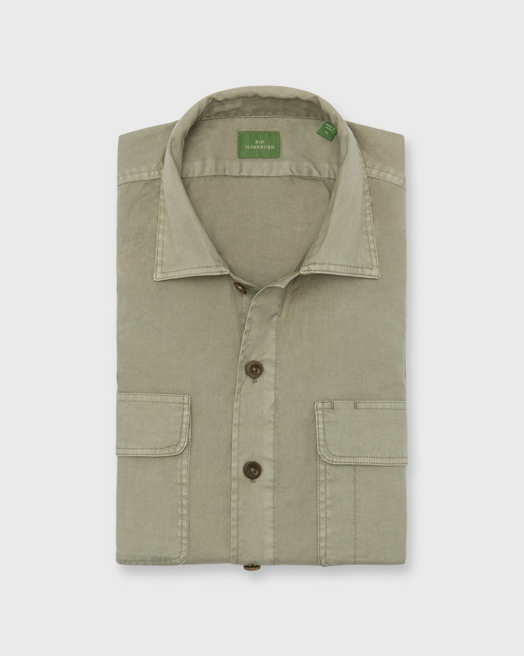 Sid Mashburn Luke Work Shirt Olive Lightweight Twill