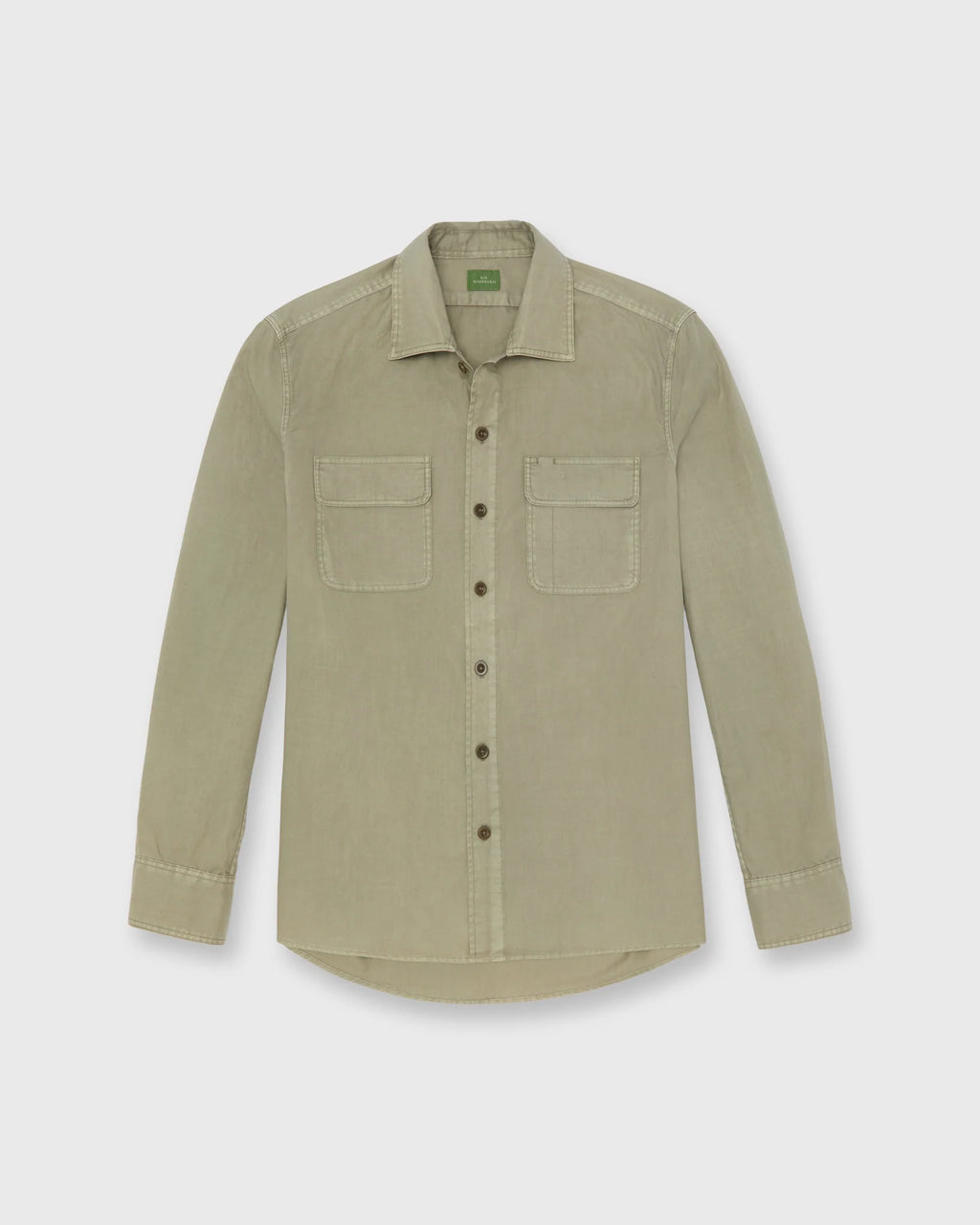 Sid Mashburn Luke Work Shirt Olive Lightweight Twill