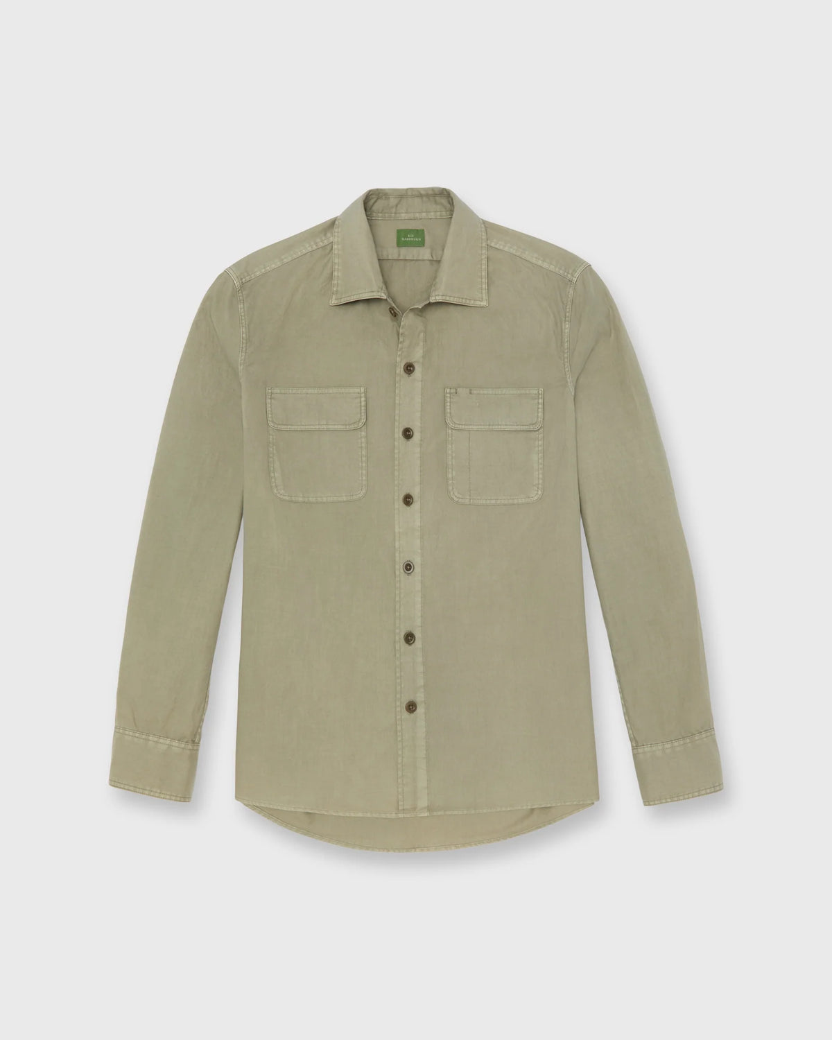 Sid Mashburn Luke Work Shirt Olive Lightweight Twill
