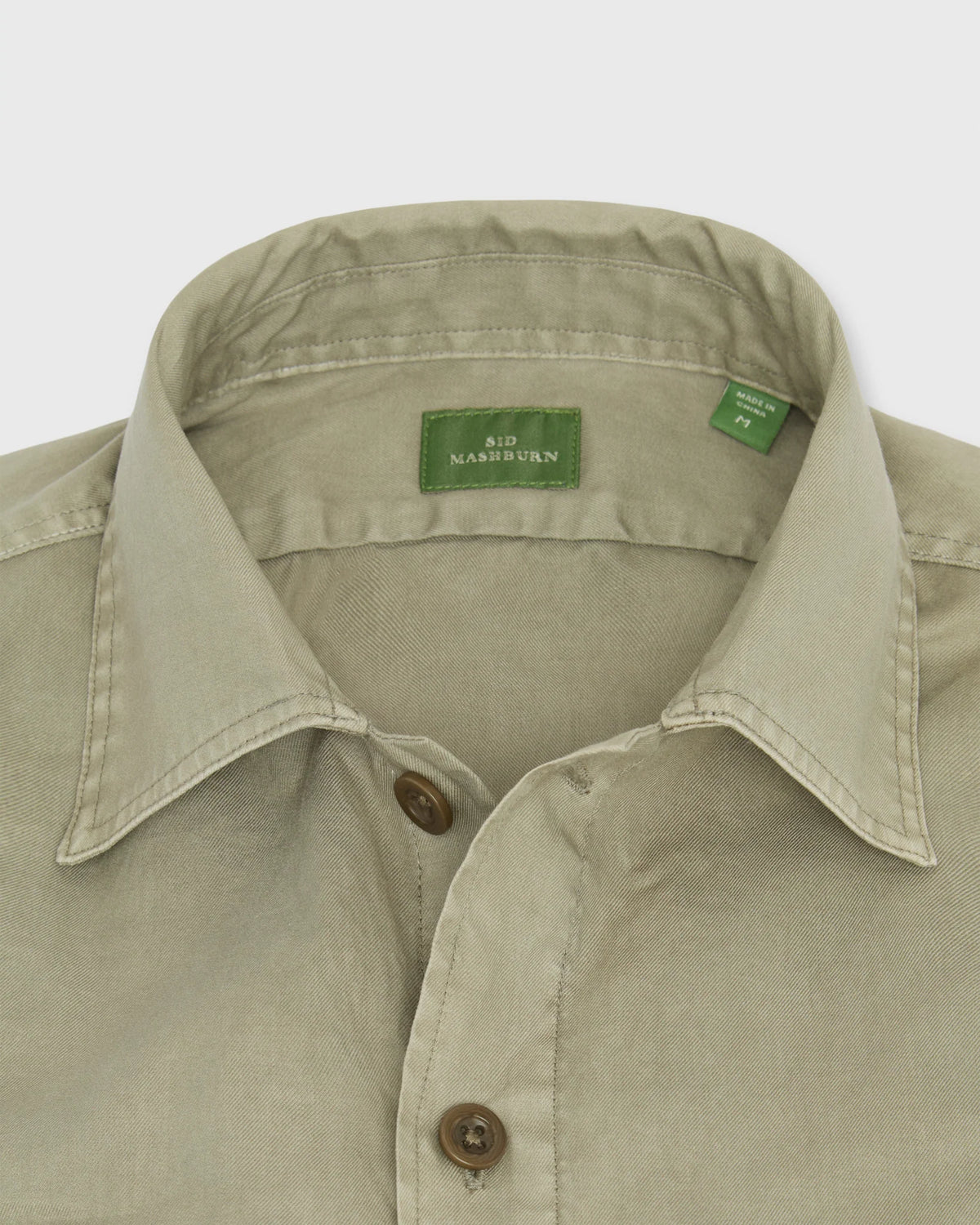 Sid Mashburn Luke Work Shirt Olive Lightweight Twill