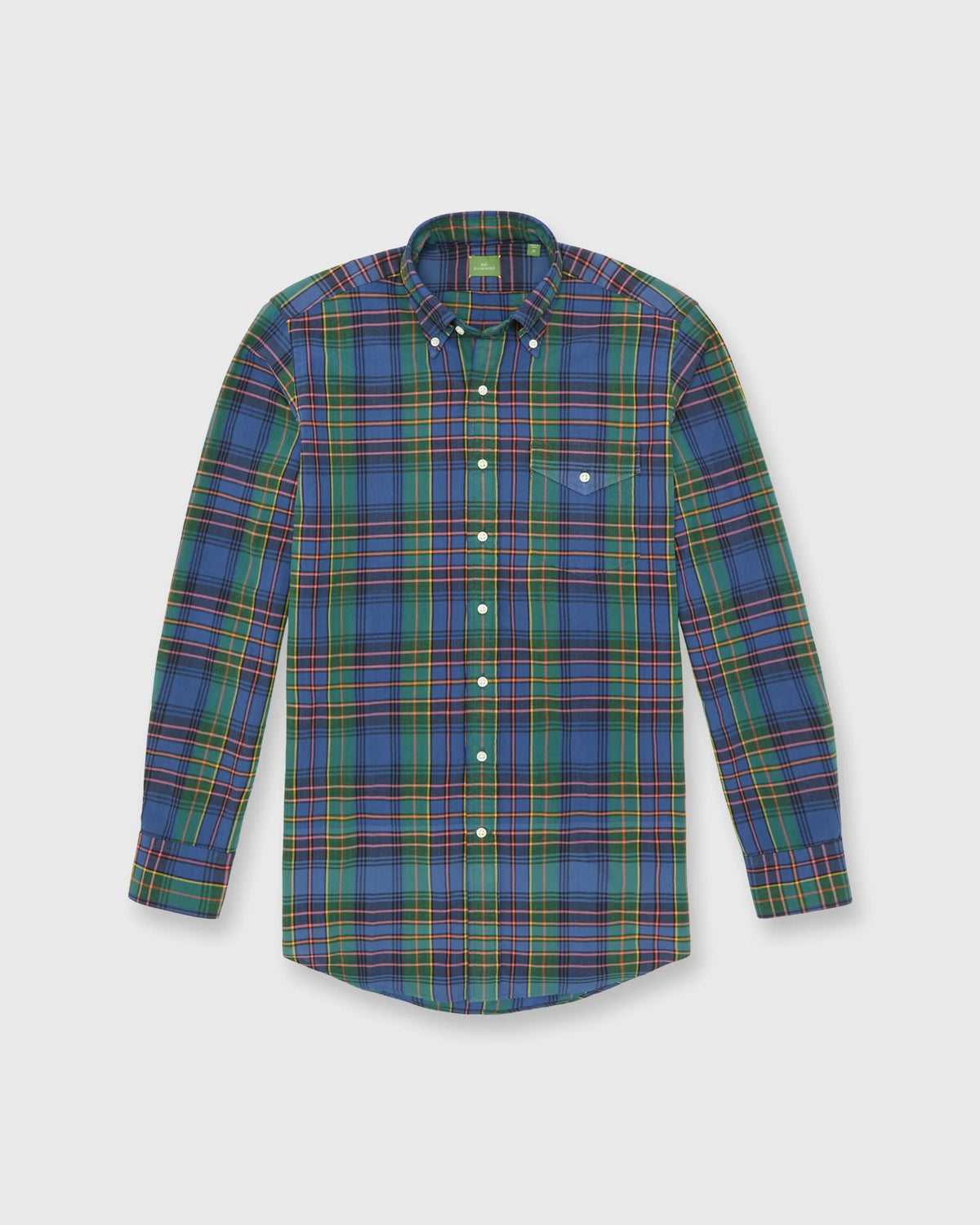 Sid Mashburn Handmade Button-Down Sport Shirt Bluegrass/Red/Yellow Madras