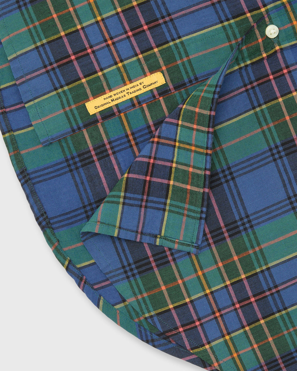 Sid Mashburn Handmade Button-Down Sport Shirt Bluegrass/Red/Yellow Madras