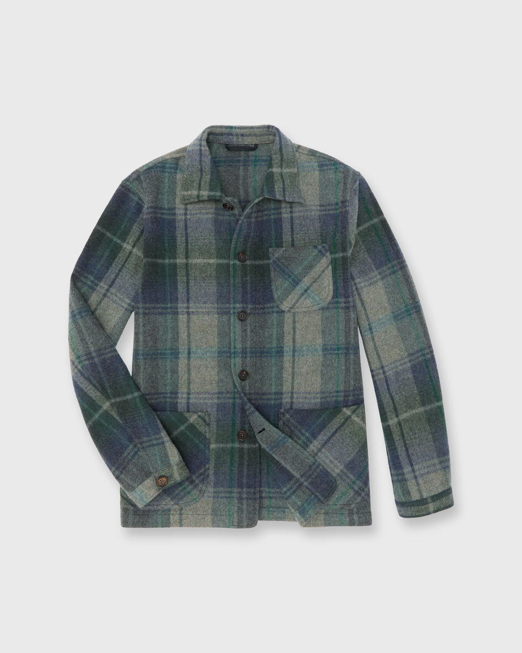 Sid Mashburn Chore Jacket Blue/Fog/Green Plaid Flannel