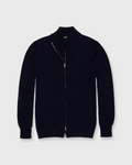 Sid Mashburn Fine-Gauge Track Jacket Sweater Navy Escorial Wool
