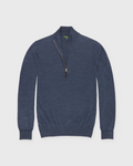 Sid Mashburn Fine-Gauge Half-Zip Sweater Air Force Blue Escorial Wool