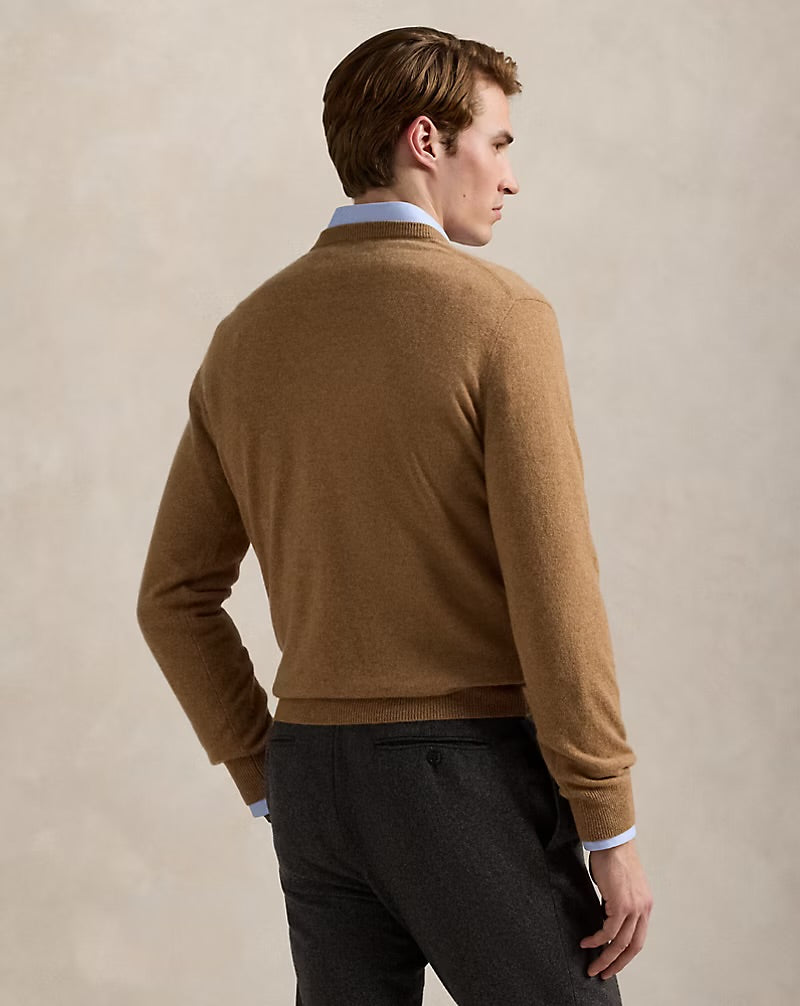 Ralph Lauren Washable Cashmere Sweater Brown Sugar Melange