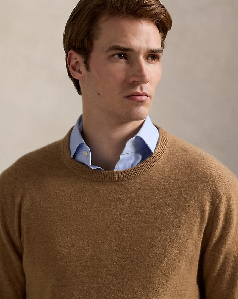 Ralph Lauren Washable Cashmere Sweater Brown Sugar Melange